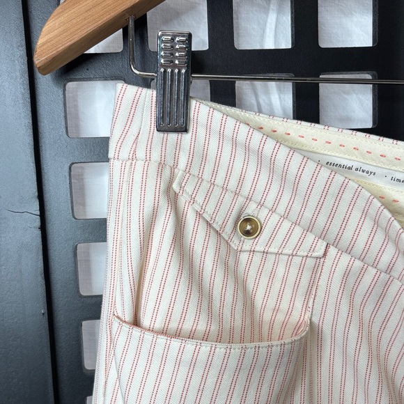 🤍 Anthropologie Essential Slim Striped Cream Pants Size 12 🤍 - Picture 5 of 16